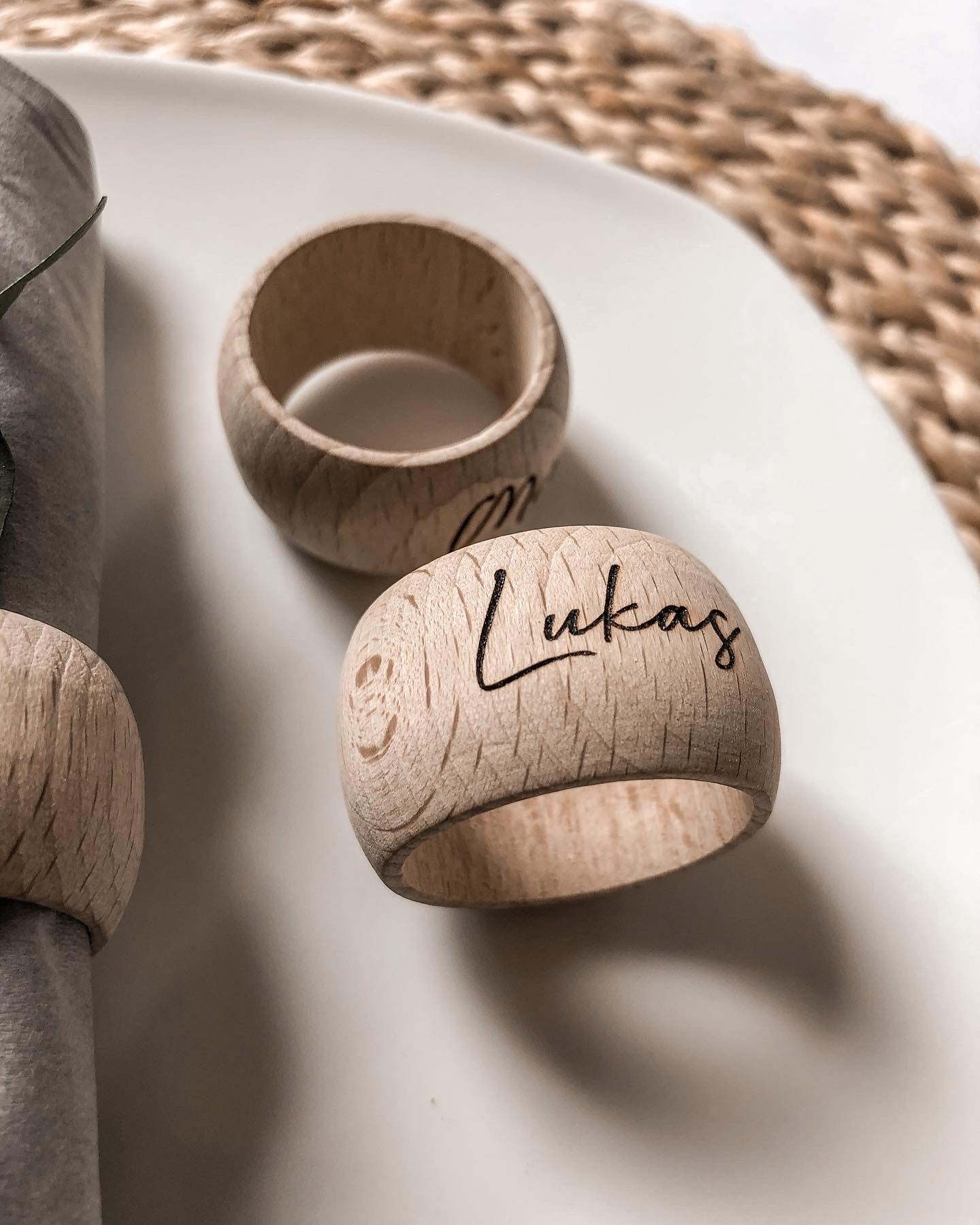 Personalized wooden napkin ring