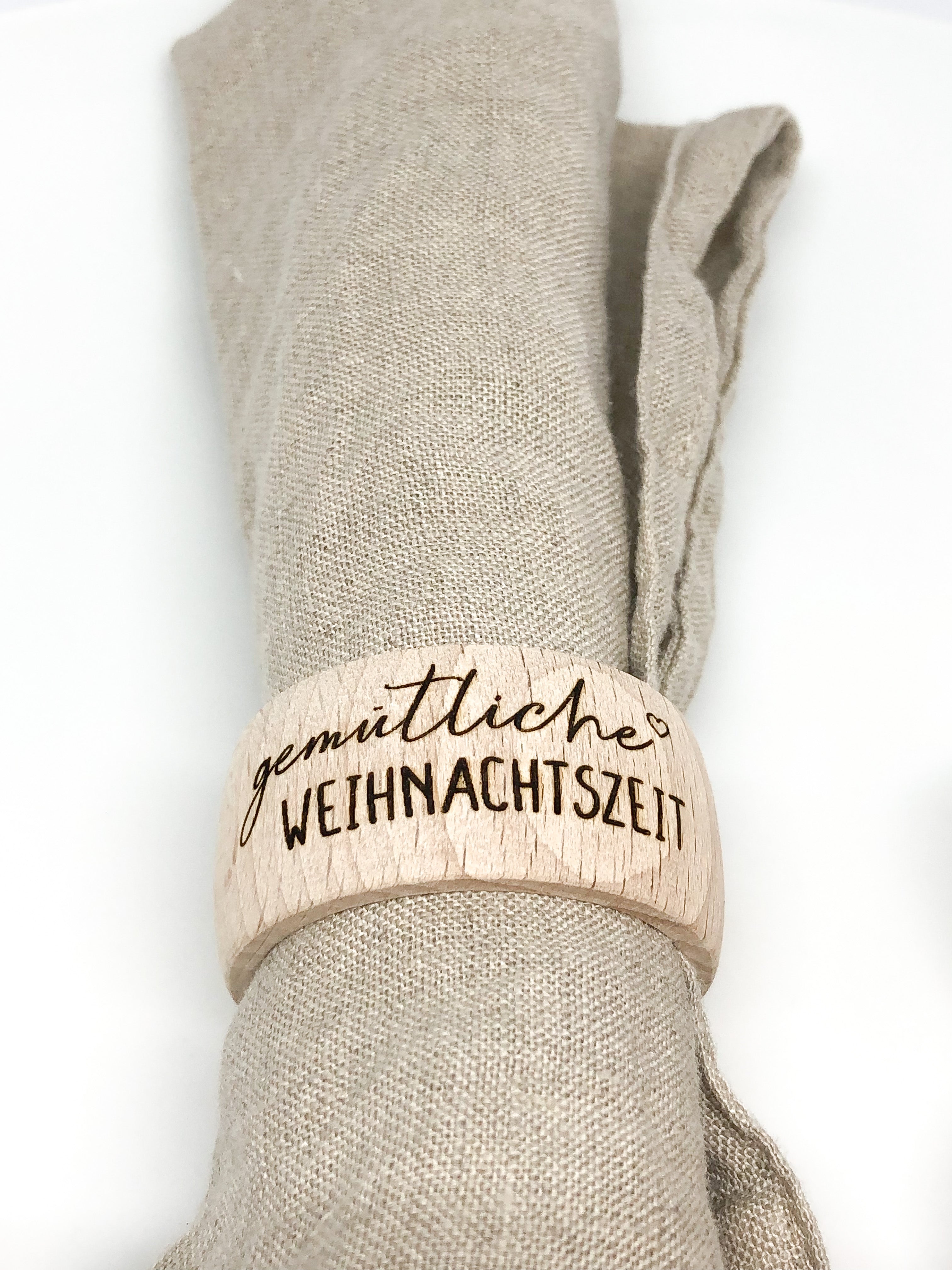 Serviettenring aus Holz graviert gemütliche Weihnachtszeit