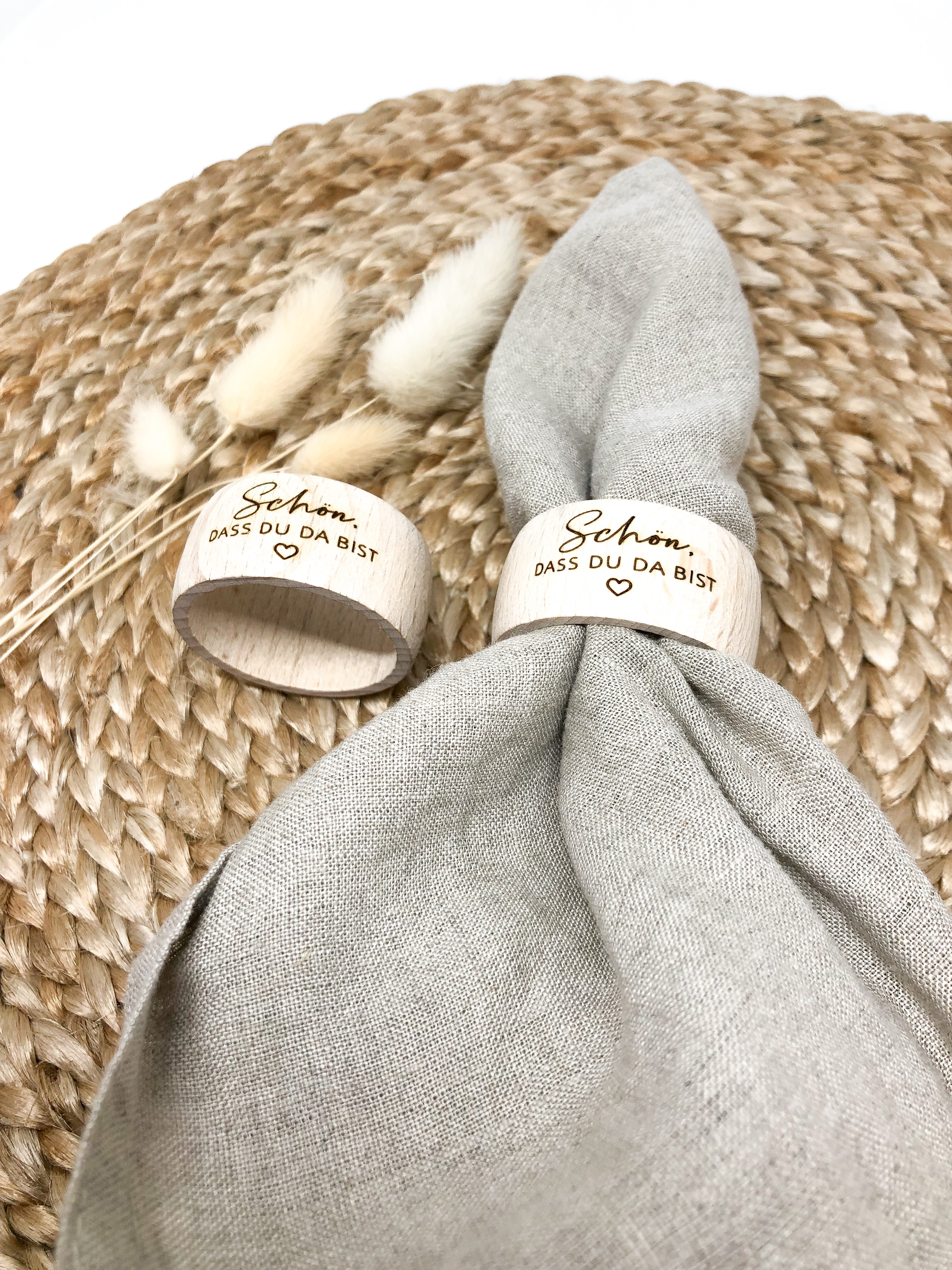 Wooden napkin ring Nice that you're here