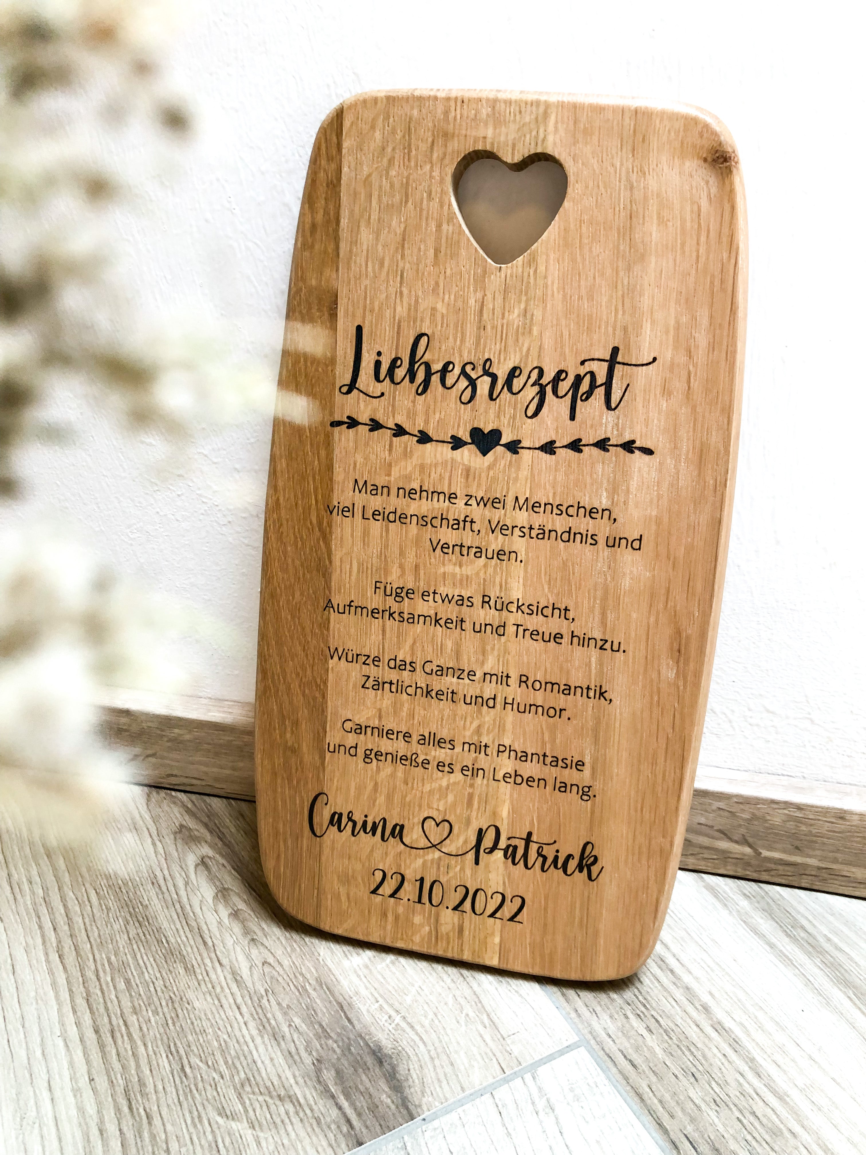 Wooden Board Personalized Love Recipe Wedding Gift