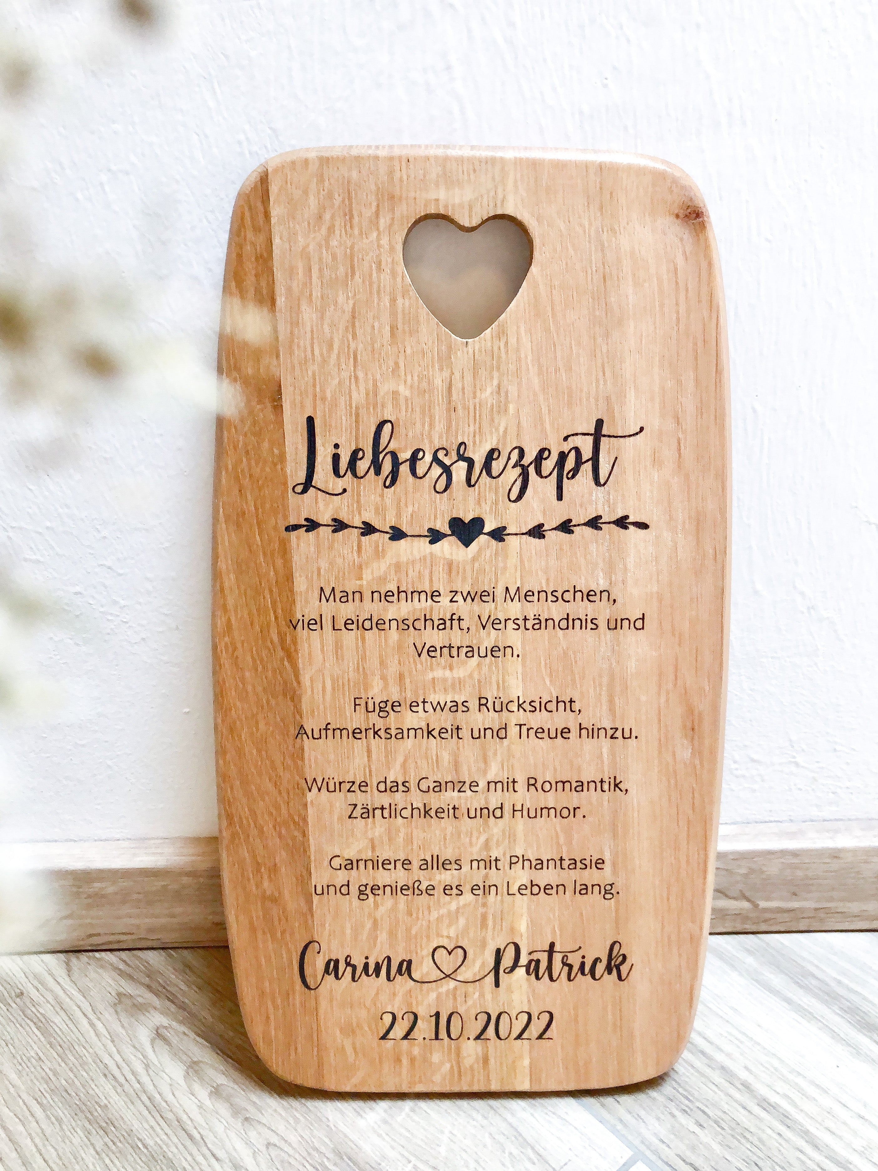 Wooden Board Personalized Love Recipe Wedding Gift