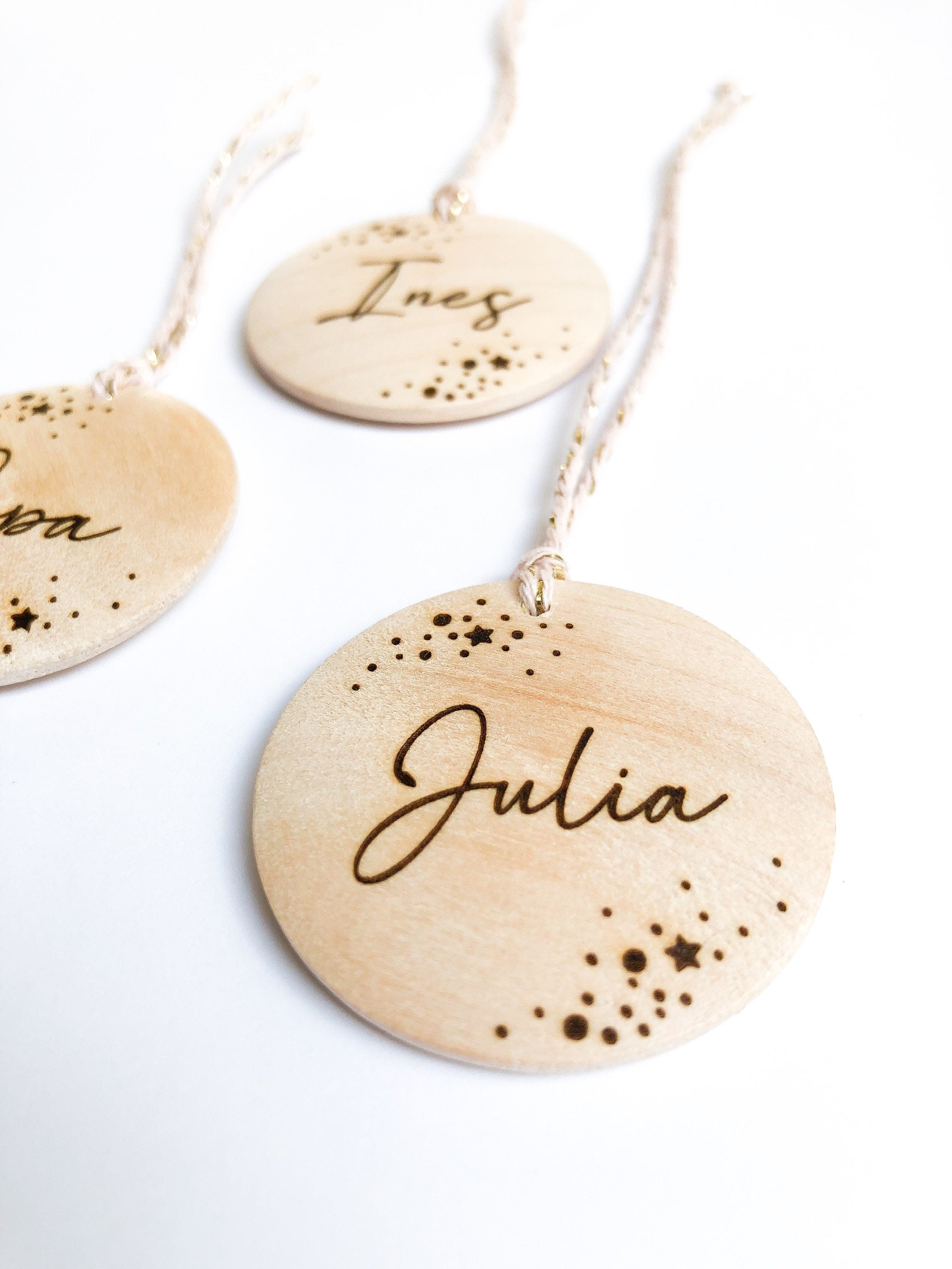 Gift tag personalized with name engraved SPARKLE