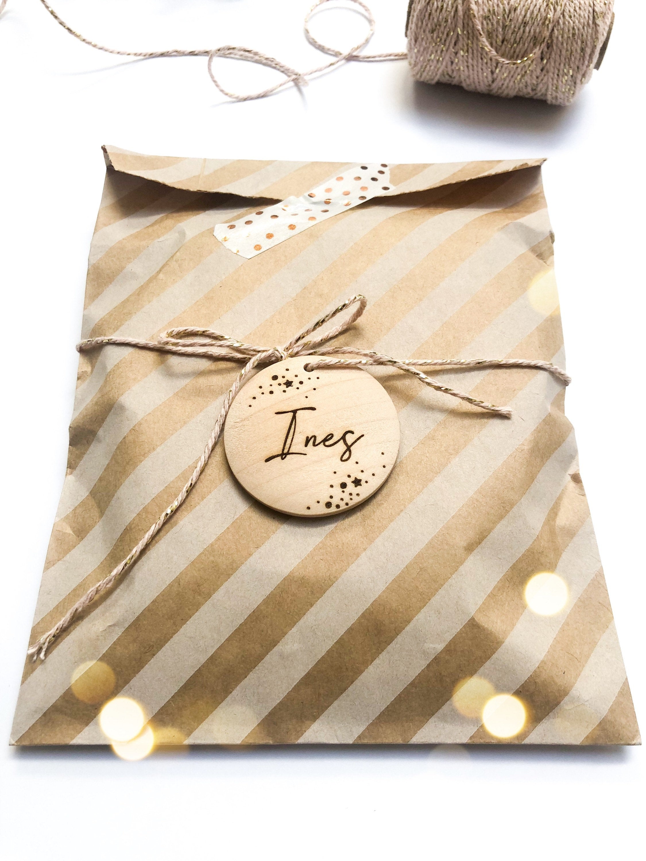 Gift tag personalized with name engraved SPARKLE
