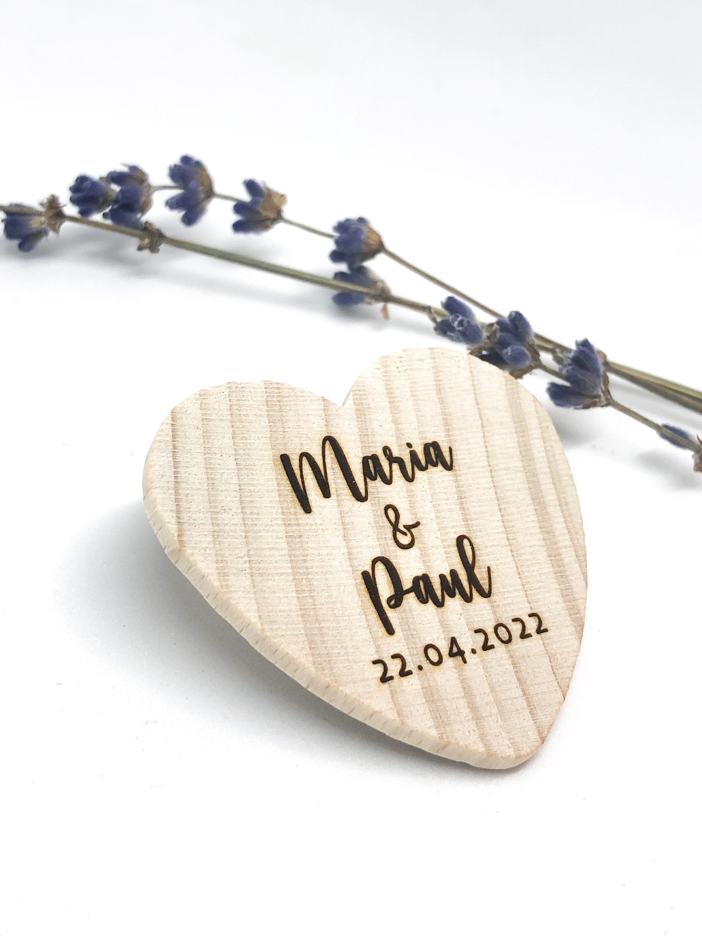 Personalized Wedding Heart Pin