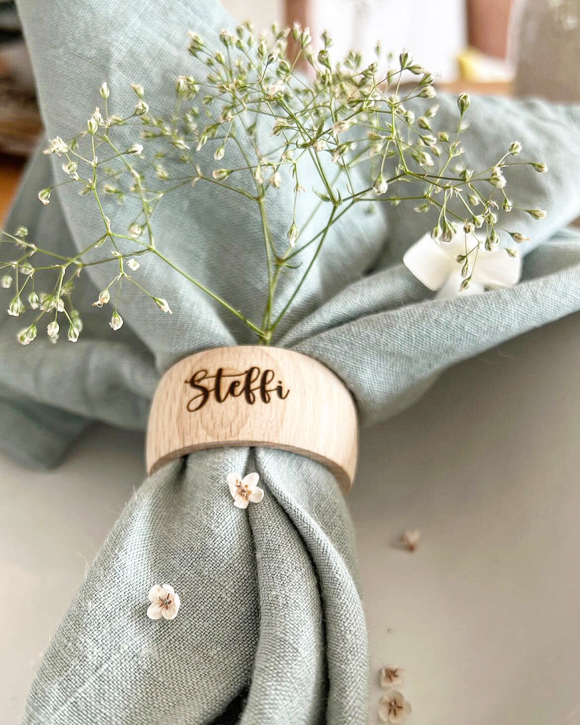 Personalized wooden napkin ring