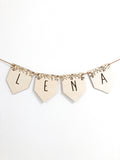 Name garland personalized wooden pennant garland FLOWERS