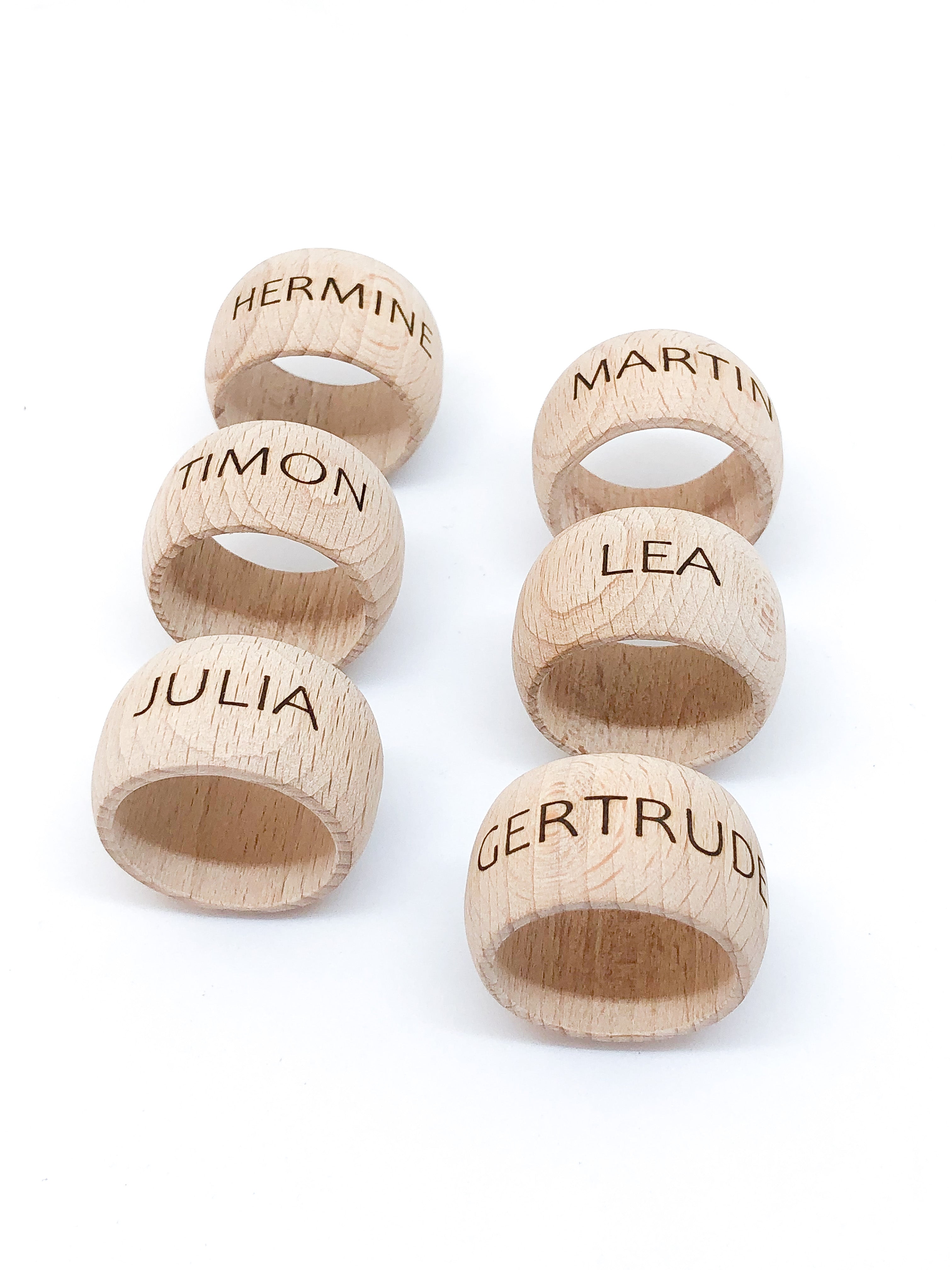 Personalized wooden napkin ring